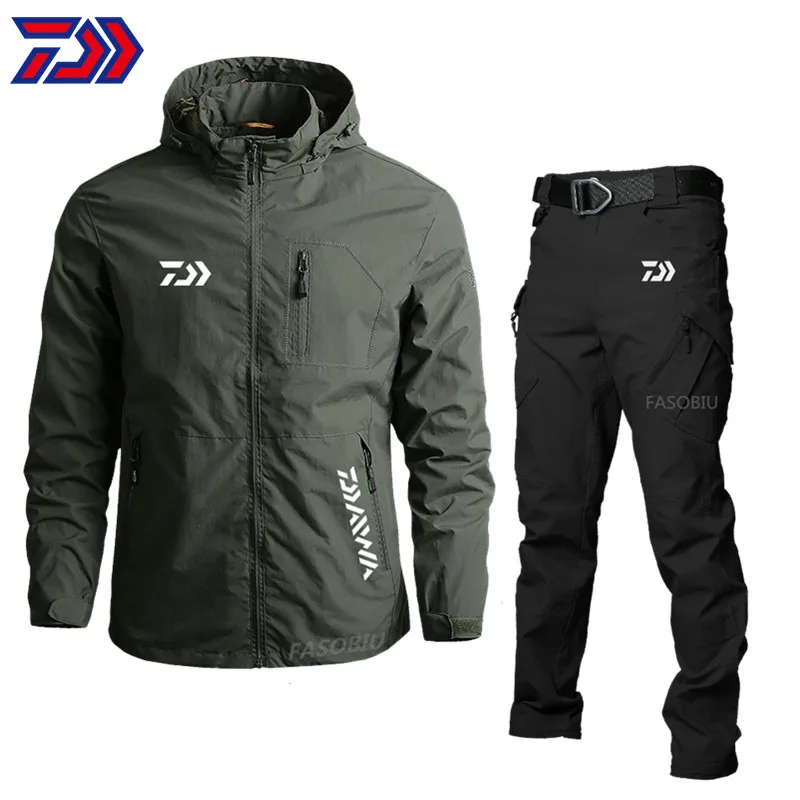 Мужской костюм для рыбалки Daiwa тонкая одежда с капюшоном спортивные куртки