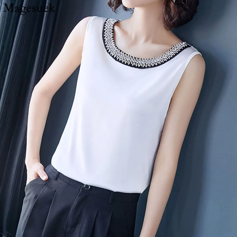 

2021 V-neck Elegant Woman Elastic Lace Shirt Summer Satin Blouse Tops Embroidery Silk Women Blouses Shirts Top Blusas 13741