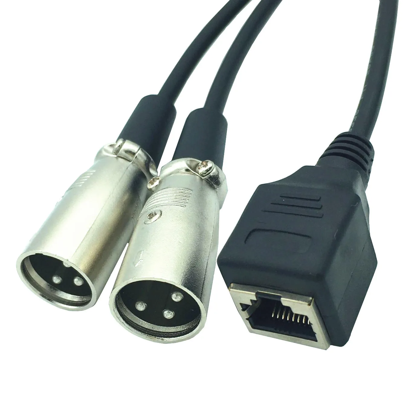 2* XLR 3 Pin Male To RJ45 Female Network Adapter Short Connector Cable 25cm | Компьютеры и офис
