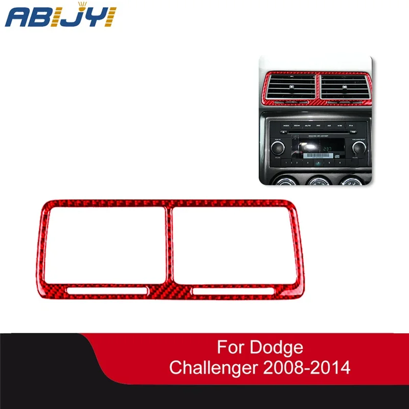 

Автомобильные аксессуары, красные автомобильные наклейки из углеродного волокна для Dodge Challenger 2008-2014, центральный выход воздуха, 1 шт.