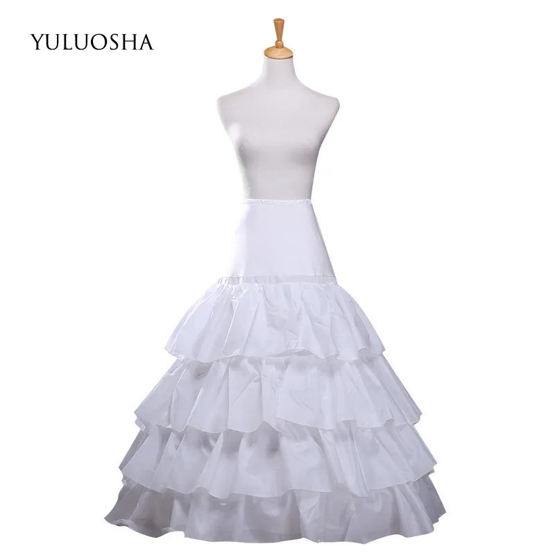 

YULUOSHA Women's Crinoline Petticoat 4 Ruffles Layers Fishbone Ball Gown Half Slips Underskirt Wedding Bridal Dress Hoop Skirt