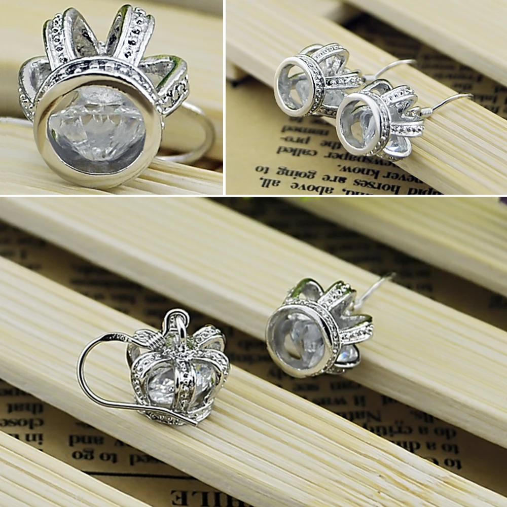 Женские серьги гвоздики из серебра 925 пробы с цирконом|earring frame|earring 925earring discs |