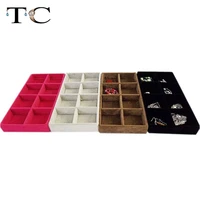 free shipping jewelry display velvet tray 8 grids ring bracelet earring box jewelry case jewelry storage organizer