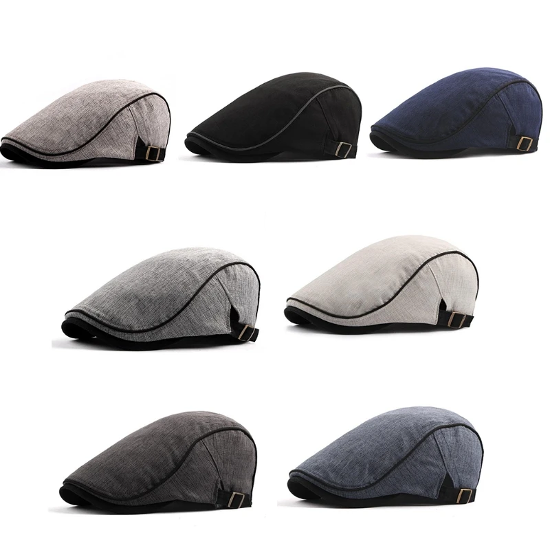 

Newsboy for Men Cozy Cotton Flat Hat Breathable Outdoor Cabbie Beret Hats