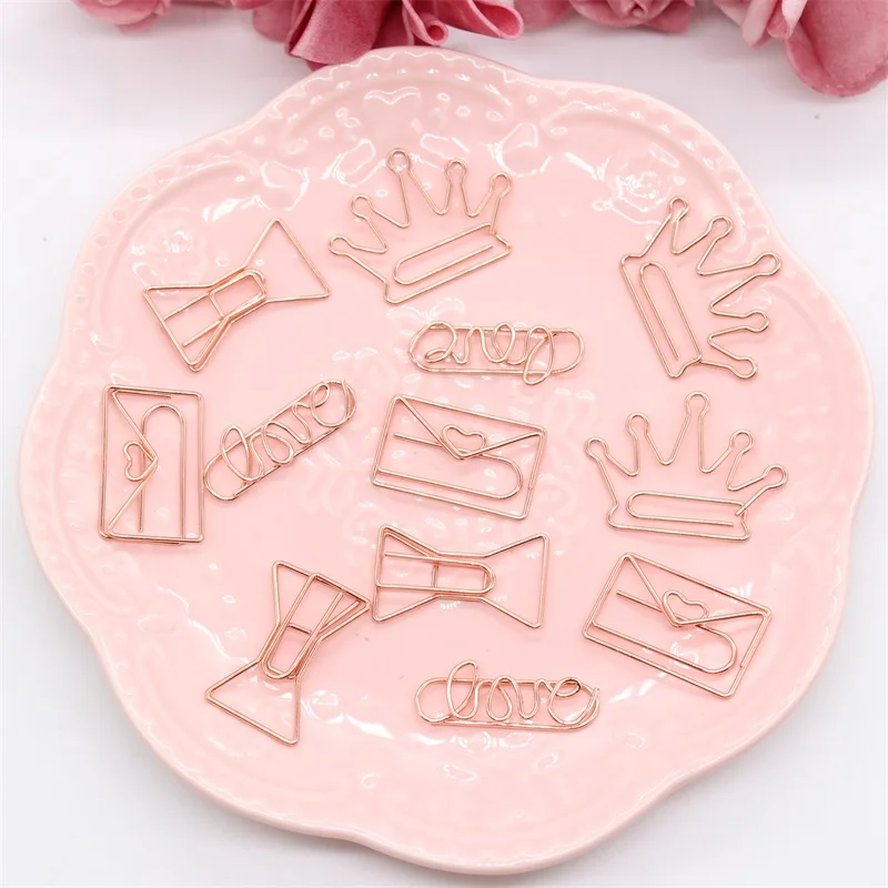 Ksccraft 20 шт смешанные любовь Rosegold зажимы для DIY Скрапбукинг планировщик
