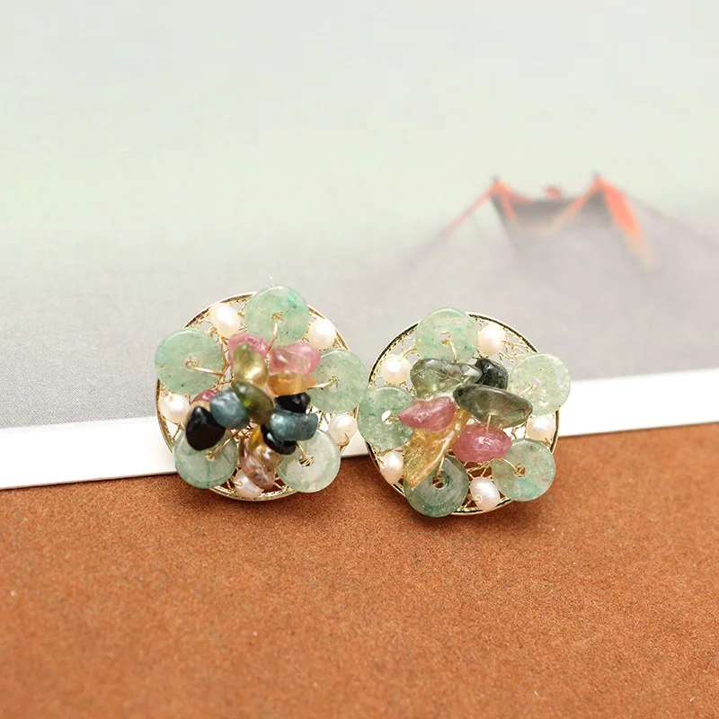 Hongye серьги гвоздики с натуральным пресноводным жемчугом 925 пробы серебряные