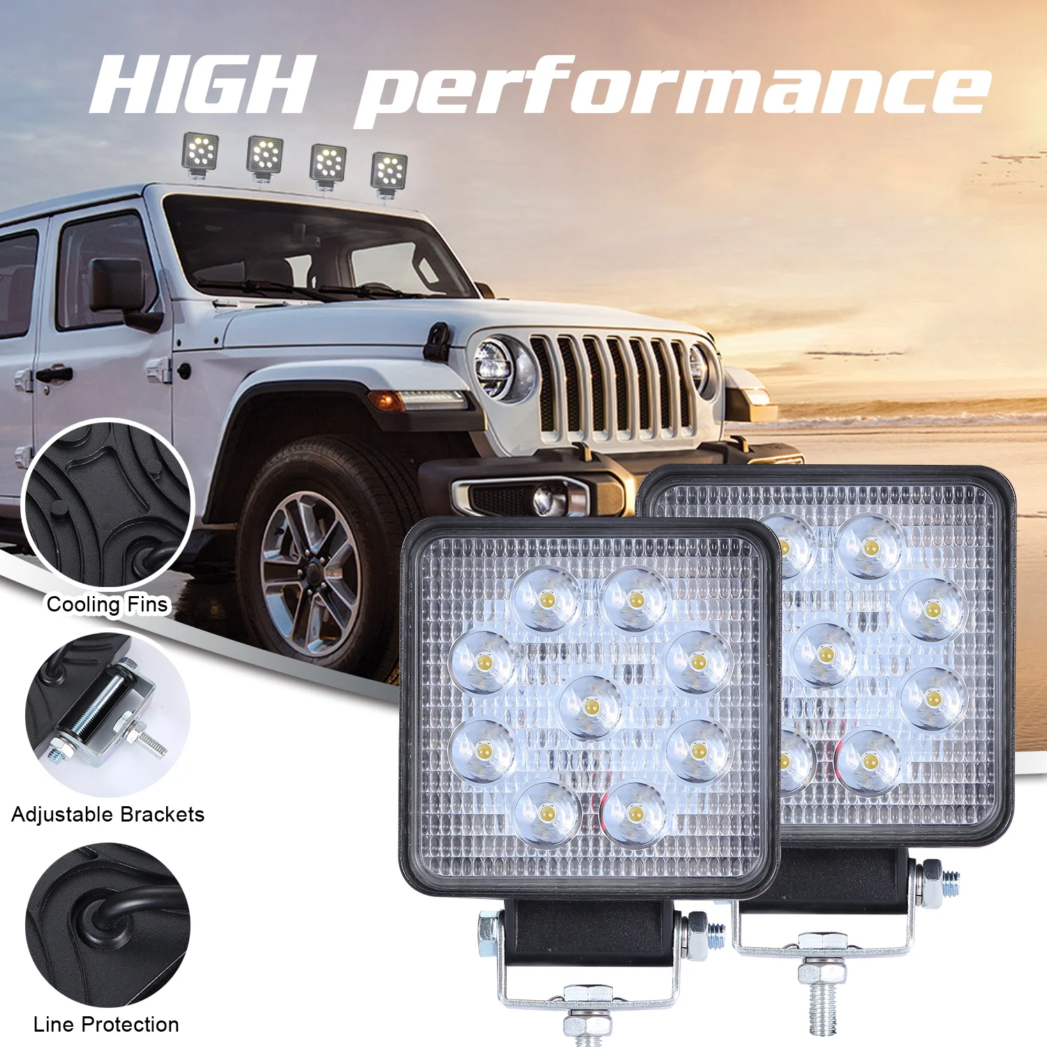 

4 Inches LED Work Light Ultra-thin Spot beam 24V 12V Off road LED Light Bar For Truck 4X4 4WD Car SUV ATV IP67 Led light