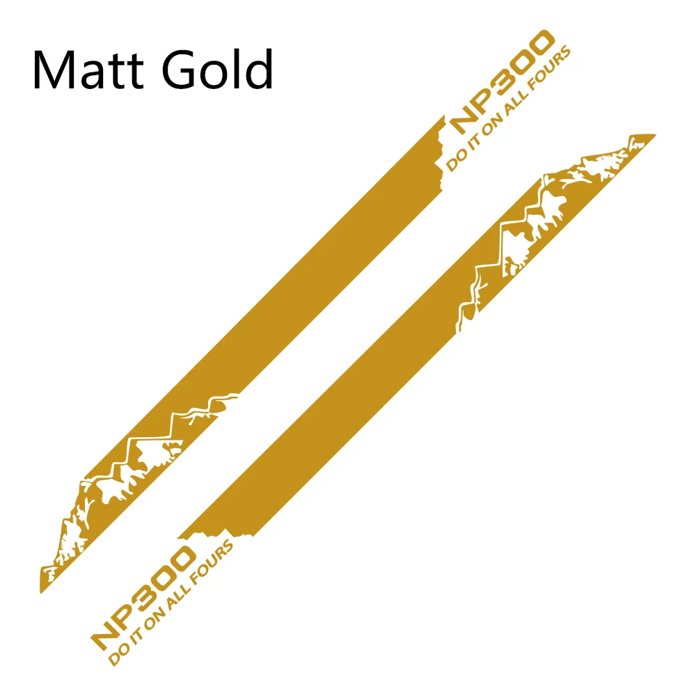Matt Gold 2 шт. автомобильные длинные полосы наклейки для Nissan NAVARA NP300 DIY Авто Боковая дверь виниловая пленка наклейка спортивный стиль Тюнинг автомобиля аксессуары - Название цвета: Matt Gold