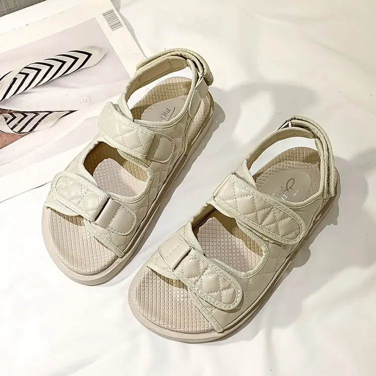 

Comfort Shoes for Women 2021 Sandals Summer Heels Suit Female Beige New Low Girls Fashion Sports Clogs Black Buckle Strap Scanda