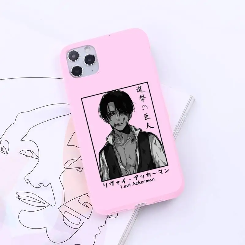 

Japan anime attack on Titan Phone Case Candy Color for iPhone 6 7 8 11 12 s mini pro X XS XR MAX Plus