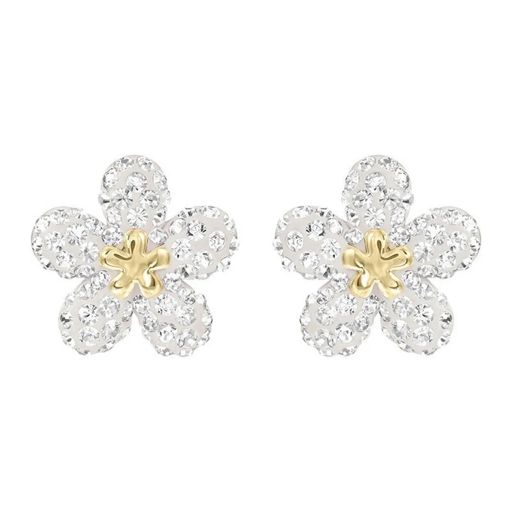 

SWA1: 1 Original Fashion Jewelry Charm, Exquisite and Charming Perforated Yellow Crystal Small Daisy Flower Lady Charm Earrings