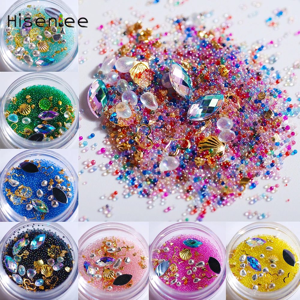 

High quality fashion new hot caviar gravel rhinestone 3D charm DIY nail art jewelry decoration accessories tools