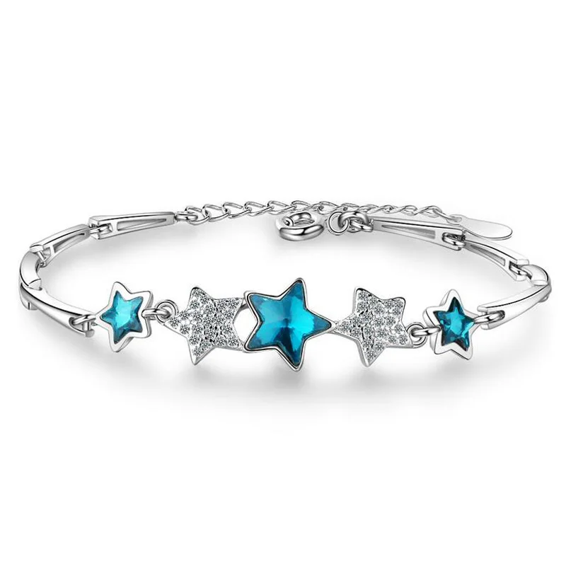 

Браслет-цепочка женский из серебра 925 пробы с фианитами