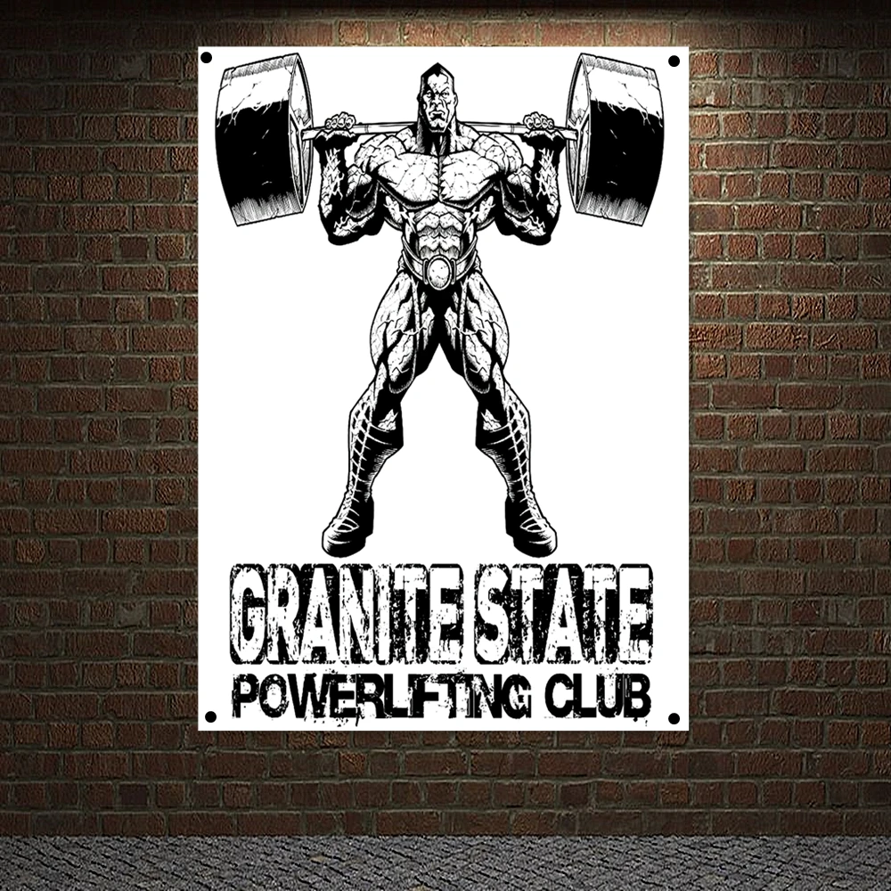 

Inspirational Poster Tapestry Workout Wall Hanging Man Muscular Body Banners Flags Boxing Fitness Wall Stickers Gym Home Decor