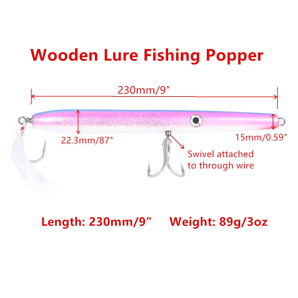 MIZUGIWA деревянная рукодельная рыбка Поппер вилка 9 &quotдля серфинга Рыбалка