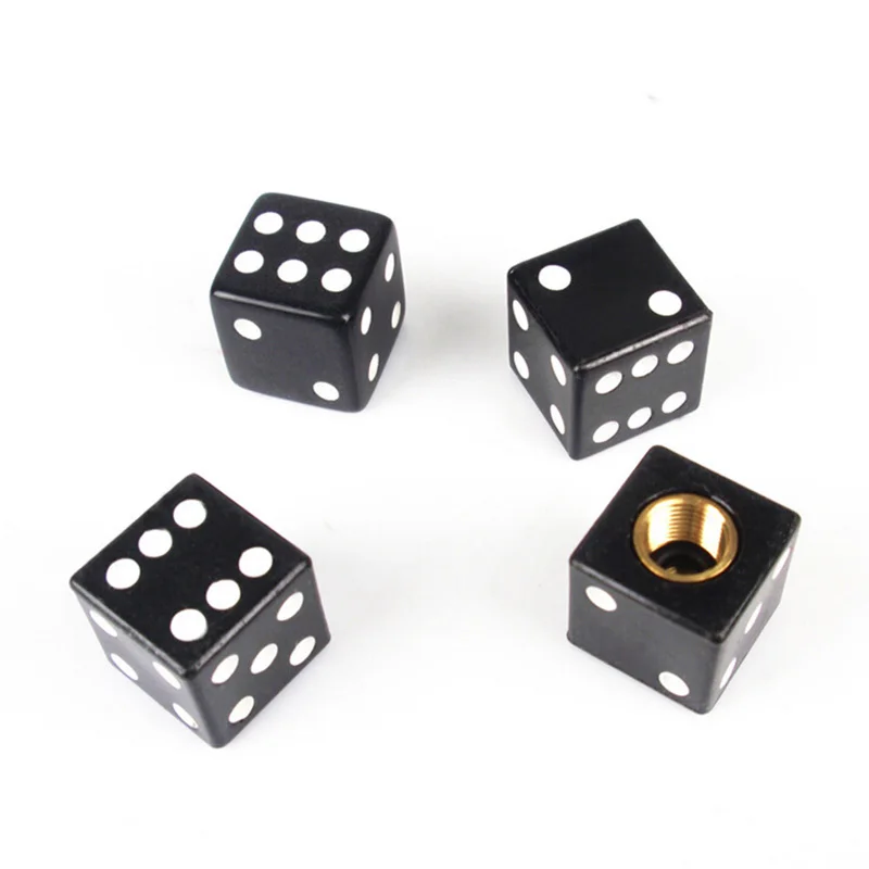

4PCS BlackDice Car Trunk Bike Wheel Rims Cap Mountain Bike Tire Air Valve Stem Dust Caps Bicycle Valve Accessories