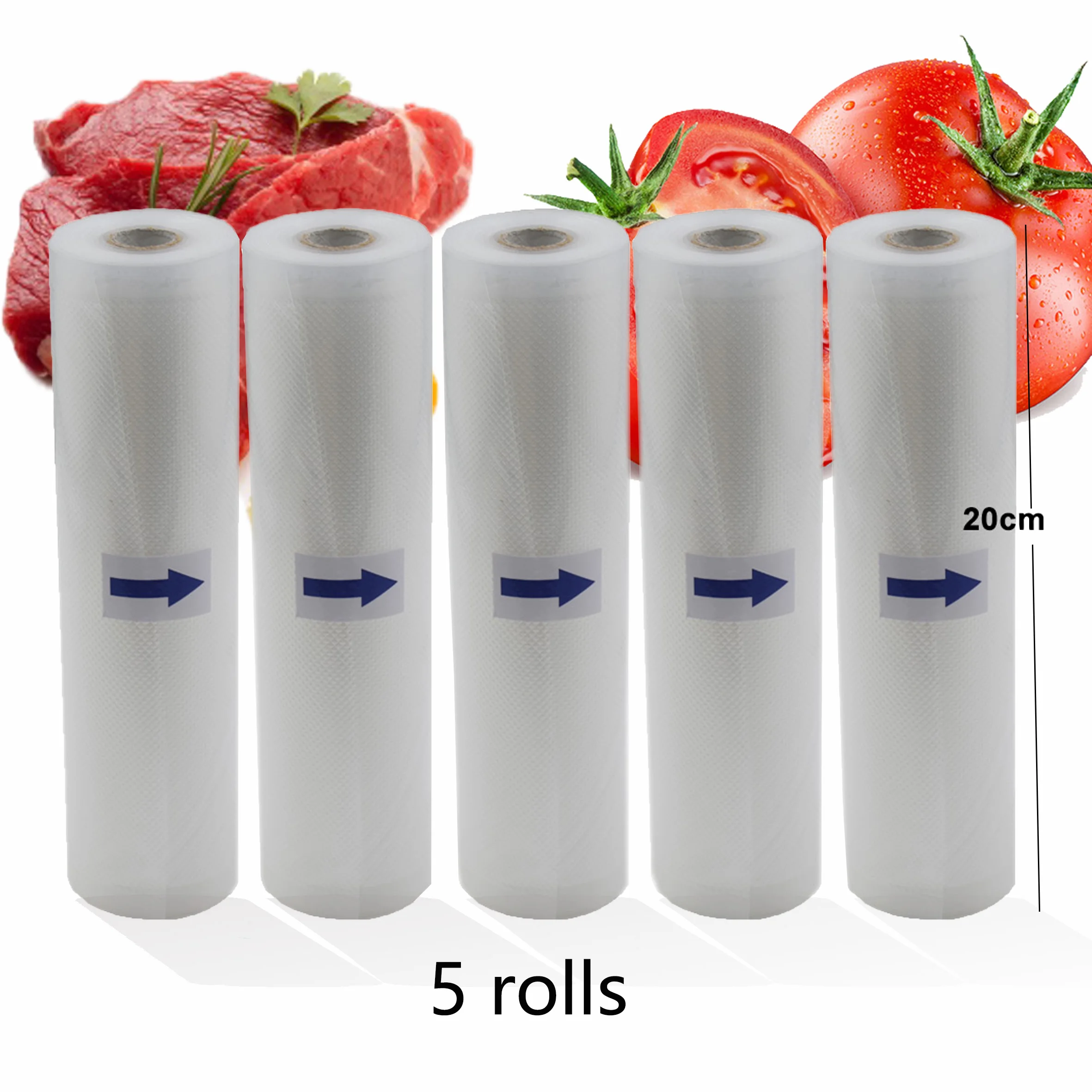 20cm BPA бесплатно 5 рулонов/лот вакуумные пакеты для хранения для упаковщика вакуумная упаковка 20 см* 500 см - Цвет: 20cm