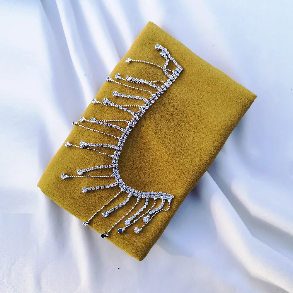 

2021 Muslim New Summer Chiffon Water Diamond Tassel Cap Arab Dubai Fashion Women Long Scarf Muslim Scarf Chiffon Hijab