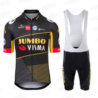 2021 pro team jumbo visma mens cycling jersey suit ropa ciclismo maillot short sleeve clothing summer bike mtb bib shorts sets