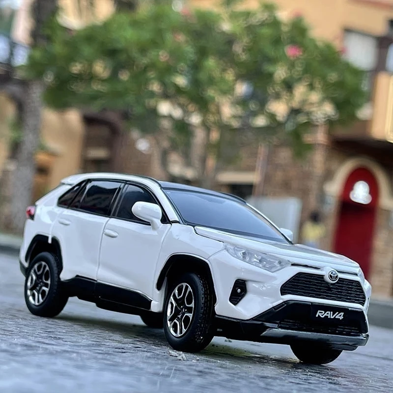 1:32 RAV4 Alloy Car Diecast Sound And Light Pull Back Model Toy Metal Vehicle Mini Simulation Collection Gifts Toys for boys | Игрушки и