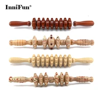 wooden back leg massage stick roller wood wheel whole body massager trigger point muscle relax fitness slimming health care tool
