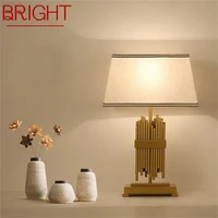 bright led table lamp modern design desk light luxury fabric home decorative for bedroom living room corridor