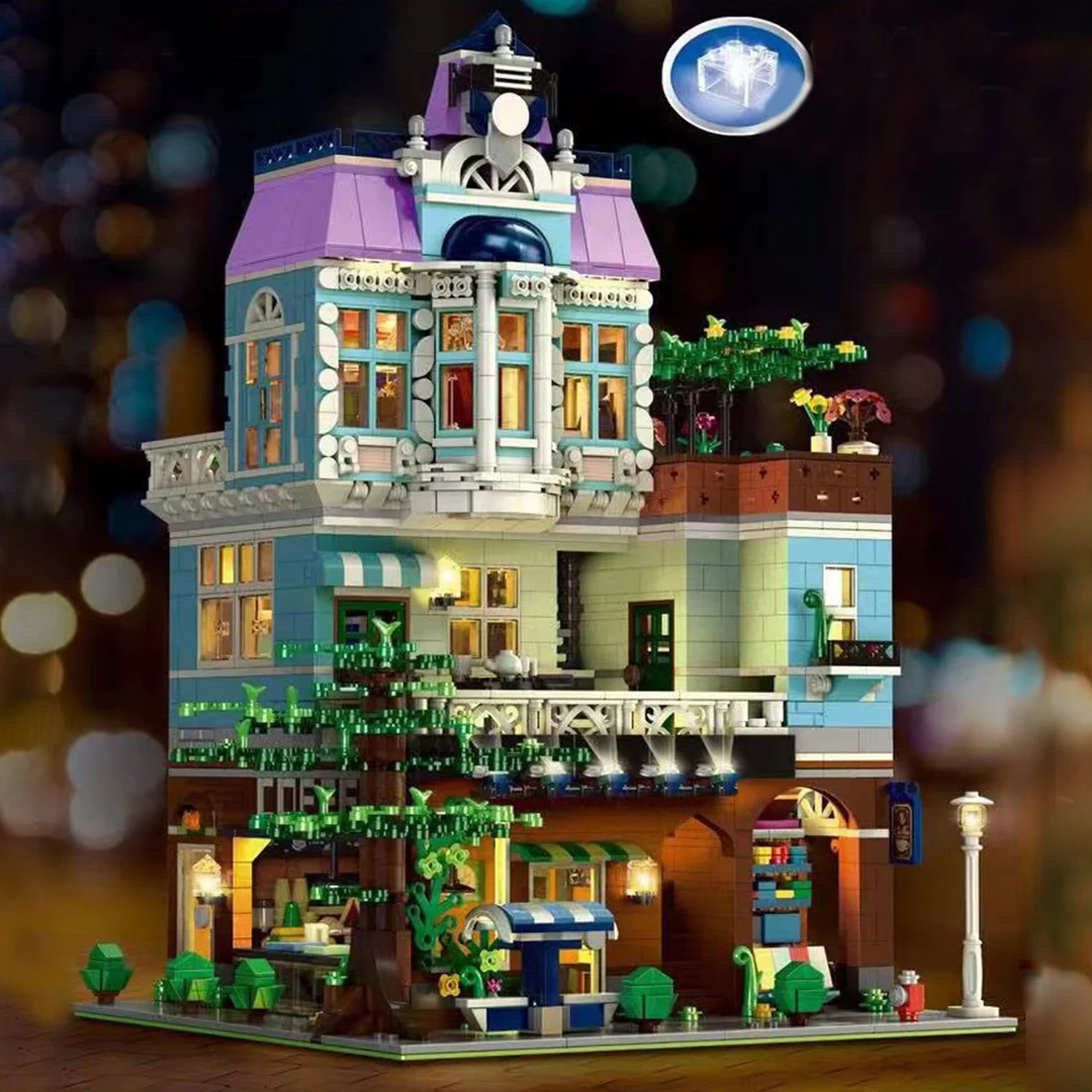 

3430Pcs Street View Cafe Model DIY Coffee Shop Building Blocks Toy With Lights Special Model DIY Assembly Toys Kids Educational