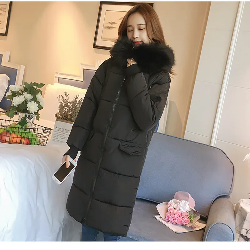 Парка женские зимние пальто длинные хлопковые повседневные меховые куртки с