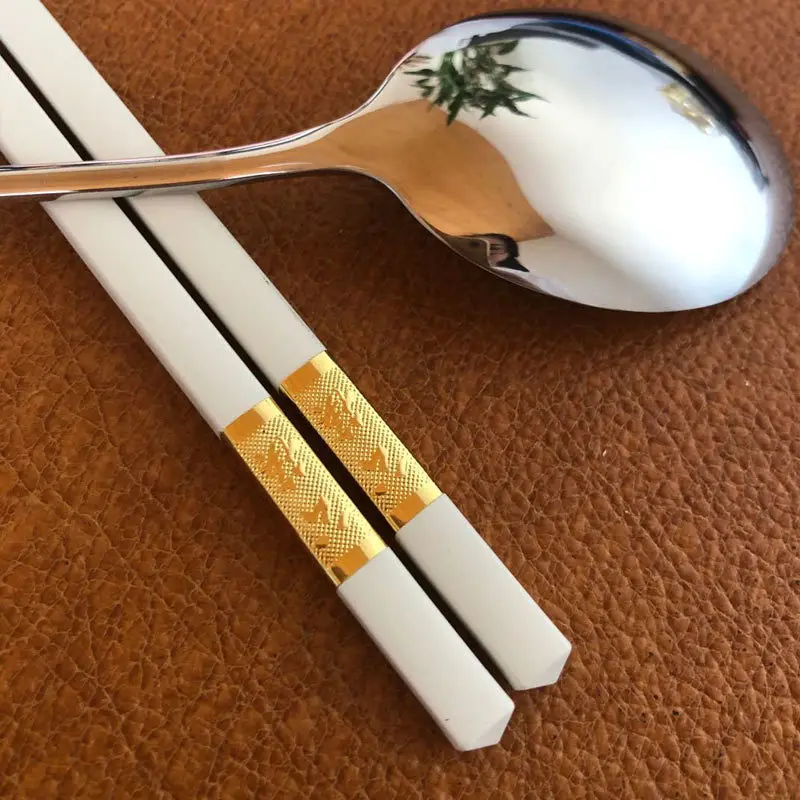 

Chuangjian Household Hotel Tableware Alloy Chopsticks Customizable Logo Gift Chopsticks Polymer Fiber Mould Proof Serving Chopst