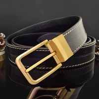 classic pin buckle designer fashion belt casual high quality belt men full grain leather popular trousers cintos masculinos