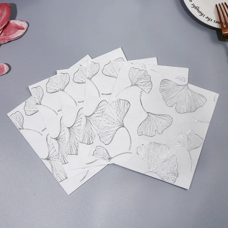 Одноразовые салфетки из 16 шт./упак. фольги золотистого цвета бумажные для