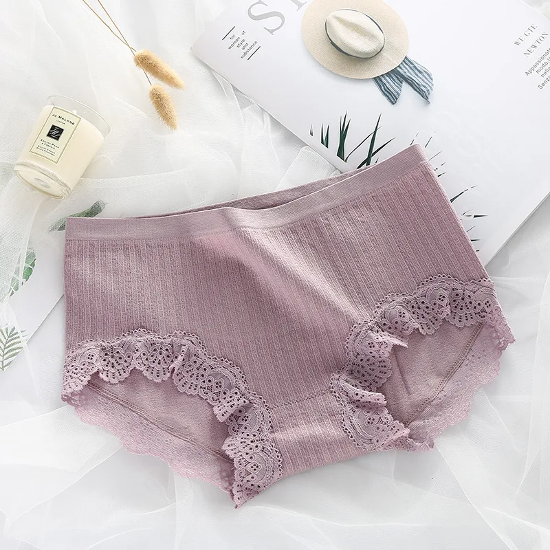 

Underpants Women's Mid-waist, Abdomen and Hips, Sexy Lace, Cotton Bottom Crotch, Seamless Seamless Seamless Girly Briefs