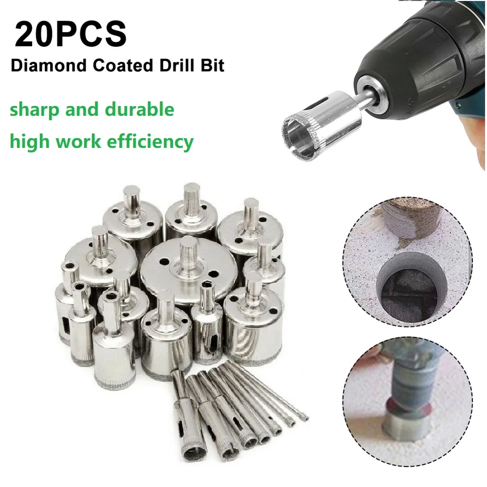 Marble Drill Bits Ceramic Hole Saw Tipped Granite pumice 20pcs Set | Инструменты