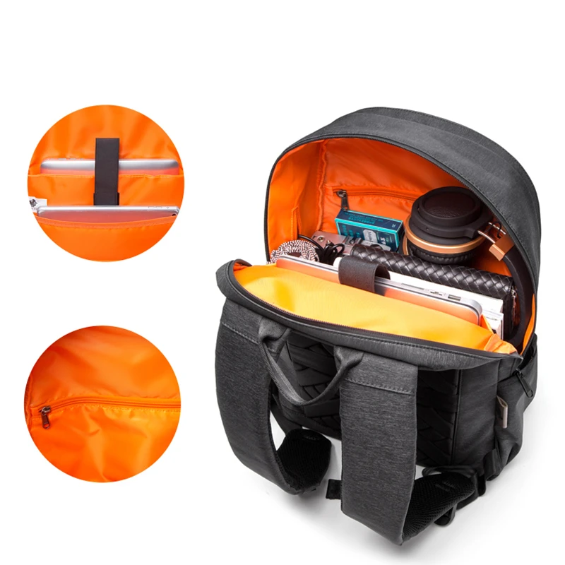 Деловой мужской рюкзак BISON DENIM для офиса с зарядкой от usb 17 дюймов ноутбука мужские