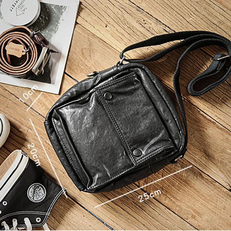 

AETOO Vegetable tanned leather men's bag, leather retro men's diagonal bag, cowhide casual trendy shoulder bag