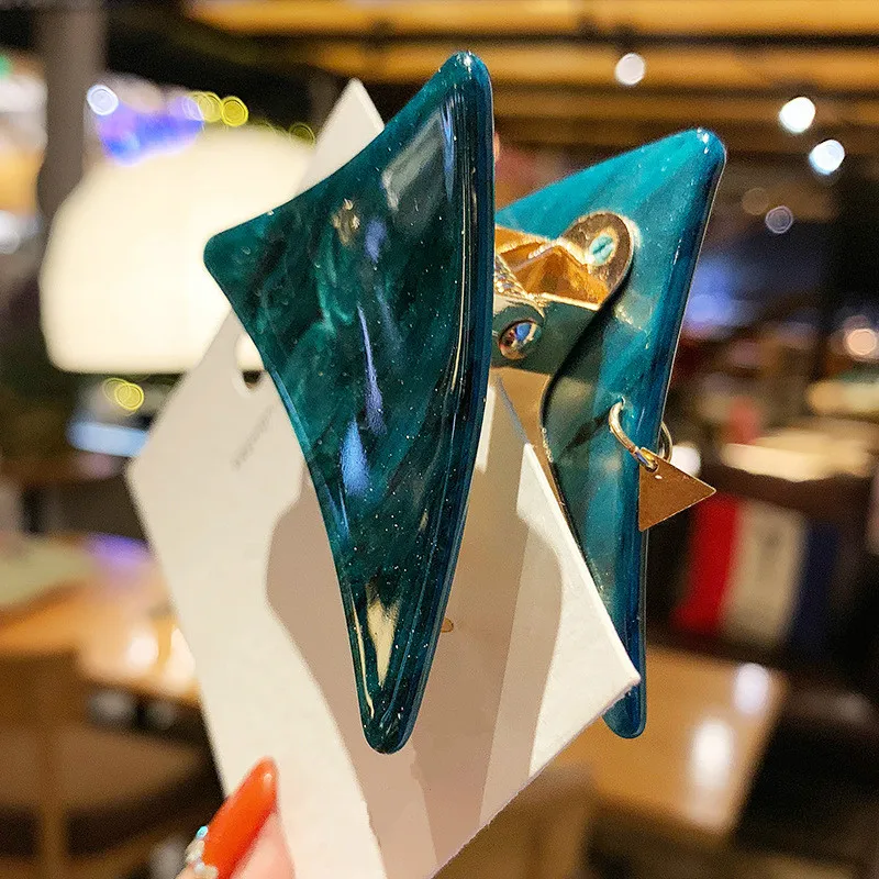 Модные заколки для волос с уксусной кислотой из зеленого сплава аксессуары