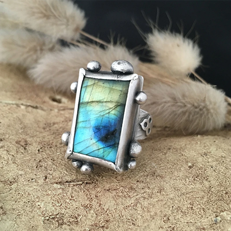 

Vintage Silver Color Oli Painting Photo Frame Ring Special Design Rune Rings For Men Women Punk Party Jewelry Accessories A4M883