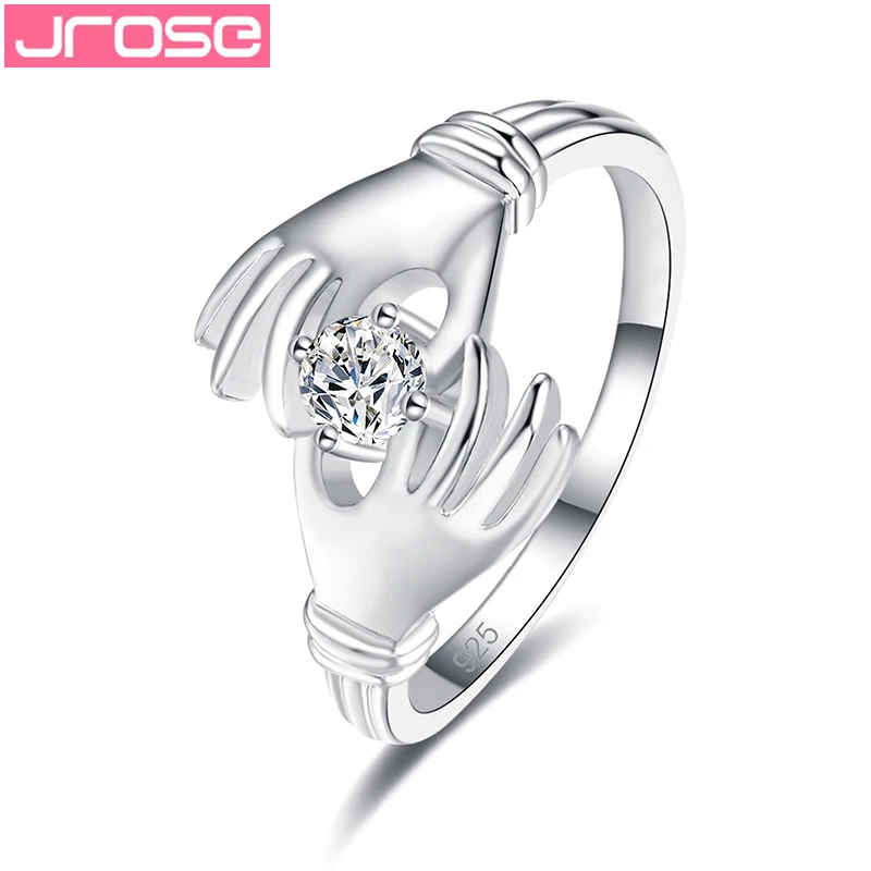 JROSE, новинка 925, Стерлинговое серебро, ювелирные изделия, для свадьбы, помолвки, обнимают руки, открытые, кольца на палец для женщин, подлинные, Anel, подарки