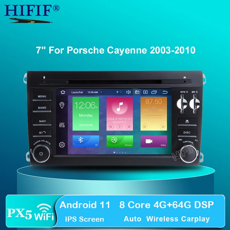 PX5 DSP 4+64G 8 Core 2 Din Android 10 car multimedia dvd player GPS Navigation For Porsche Cayenne S GTS 2003-2010 Car radio OBD |