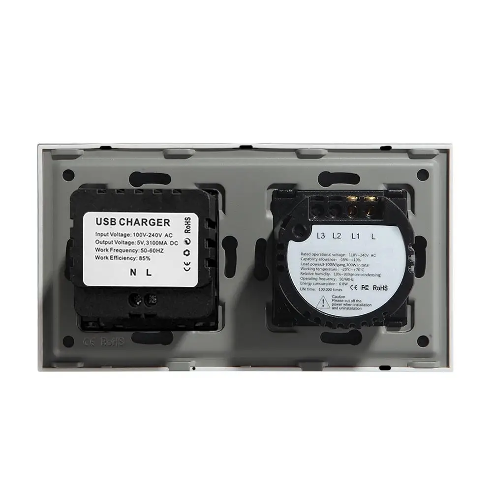 Сенсорный выключатель Bseed европейского стандарта 1 клавиша канал 2 канала