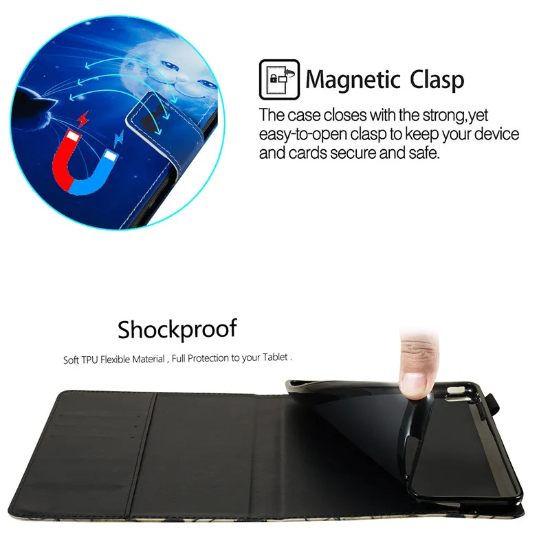 Чехол-книжка из искусственной кожи для ipad 10 2 A2200 A2198 A2197 с принтом котов
