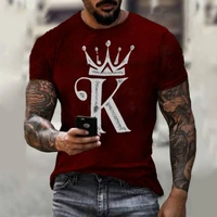 2021 summer mens t shirt european and american street fashion casual poker k 3d printing loose large size quick drying t shirt