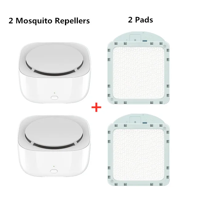 2 PCS Xiaomi Mijia комаров убийца насекомых портативный синхронизации функция испарения с светодиодный светильник использовать 90 дней - Цвет: 2 PCS