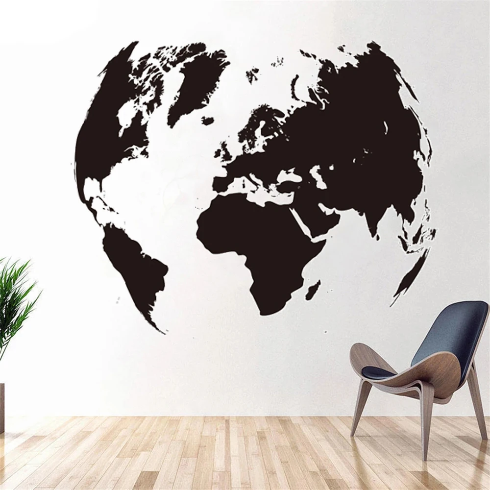 

Large World Map Global Earth Wall Decals Office Classroom Travel World Map Earth Stickers Kids Room Bedroom Vinyl Decor DW10784