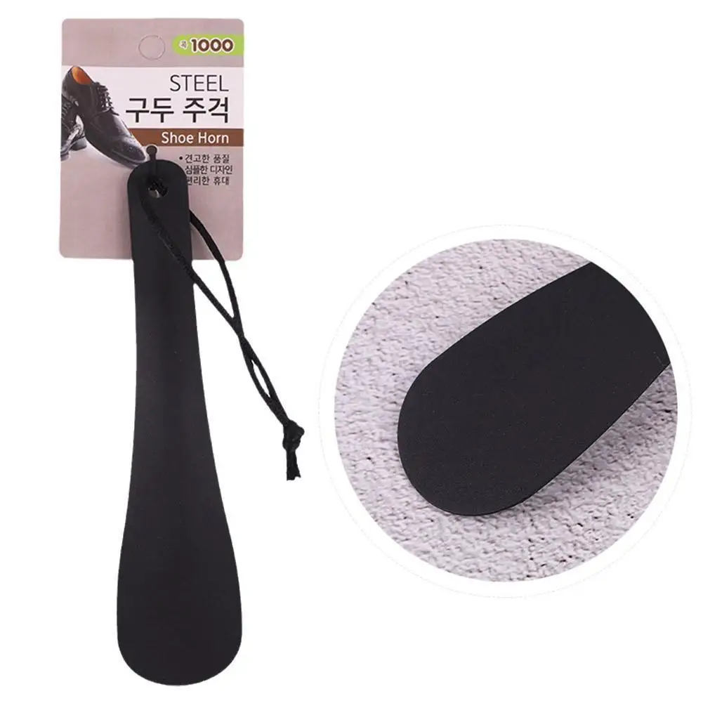 

1 шт. новый черный практичный рожок для обуви из нержавеющей стали рожок для обуви 19 см