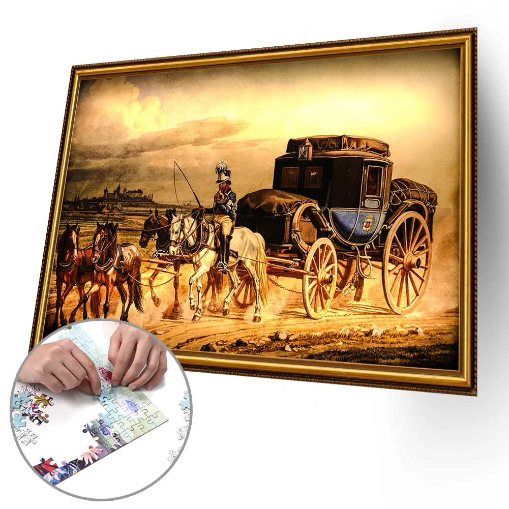 

1000pcs DIY Jigsaw Paper Puzzle Carriage Cart Picture Toys Room Decoration