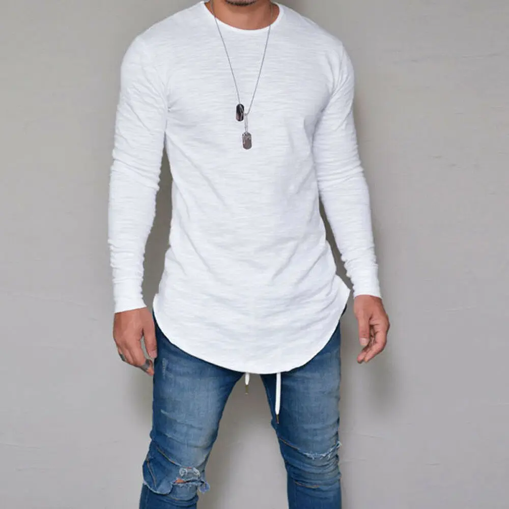

Fashion Men's Slim Fit V Neck Long Sleeve Muscle Tee T-shirt Casual Tops Blouse
