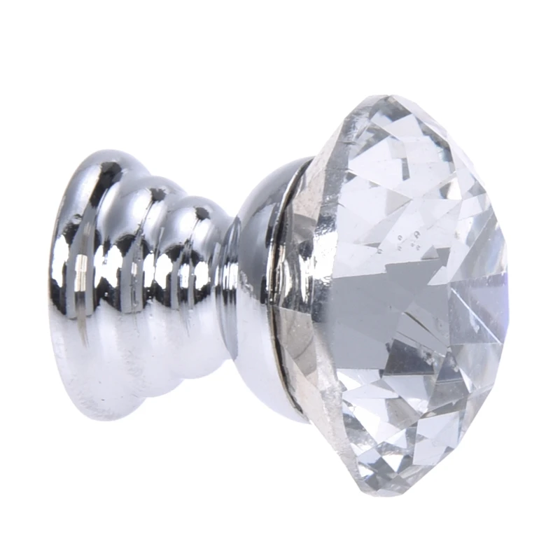 10 шт. 20 мм Кристальное стекло прозрачная ручка для шкафа выдвижная кухонный