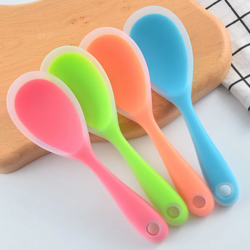 

1Pcs Sanitary Silicone Spoon High Temperature Durable Non-Stick Pan No Hurt The Liner Spoon Teaspoon Household Kitchen Supplies