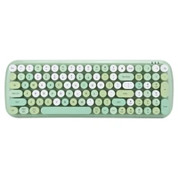 wireless keyboard jelly comb candy color green vintage round 100 key computer typewriter girl for laptop tablet